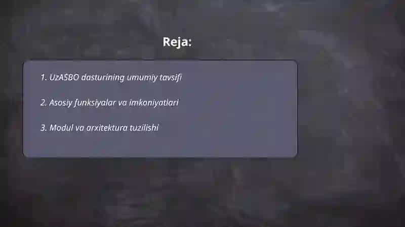 UzASBO dasturi va uning imkoniyatlari 2