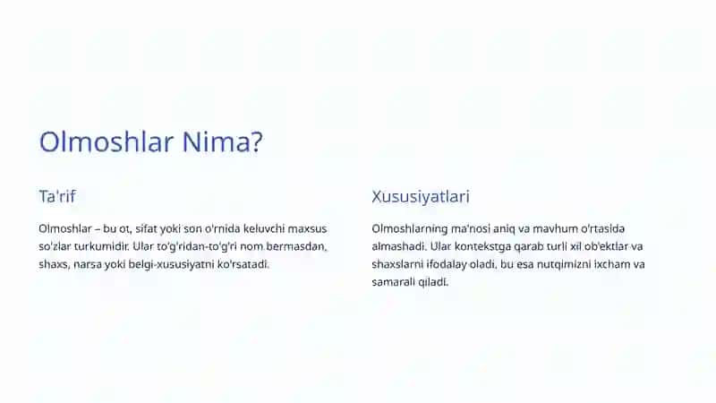 Kishilik Olmoshlari: O'zbek Tilining Muhim Qismi 2