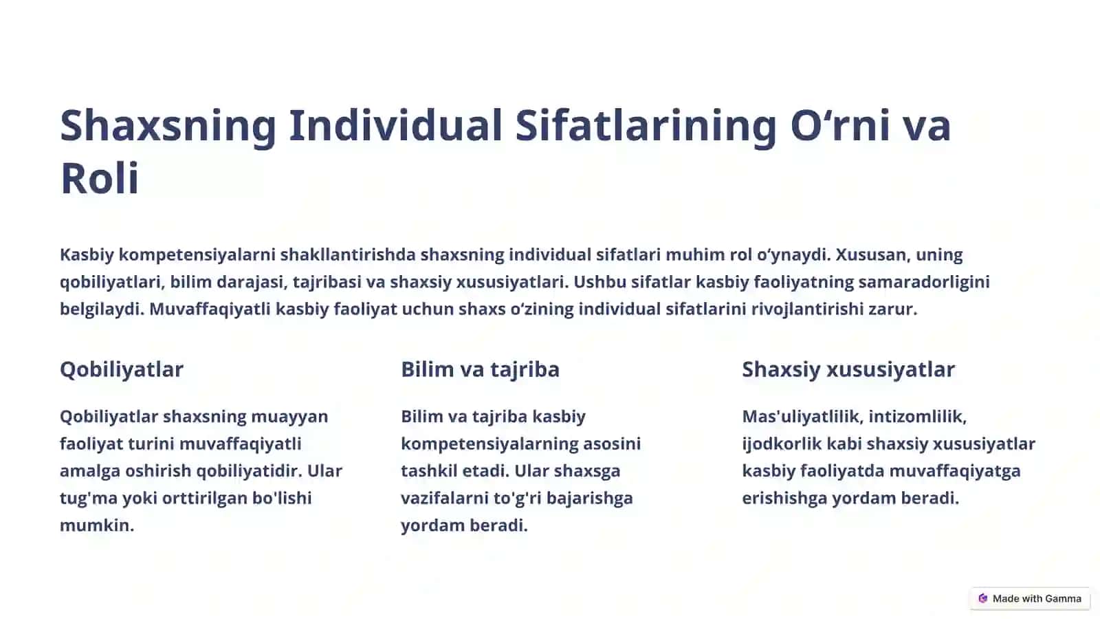 Kasbiy Kompetensiyalarni Shakllantirishda Individual Psixologik Sifatlar 2