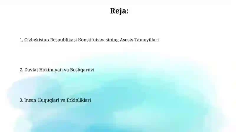 O'zbekiston Respublikasi Konistitutsiyasi 2
