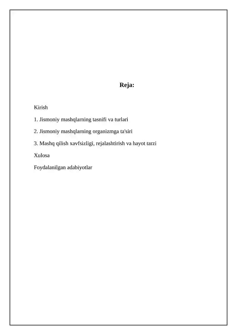 Jismoniy mashqlarning tasnifi va turlari 2