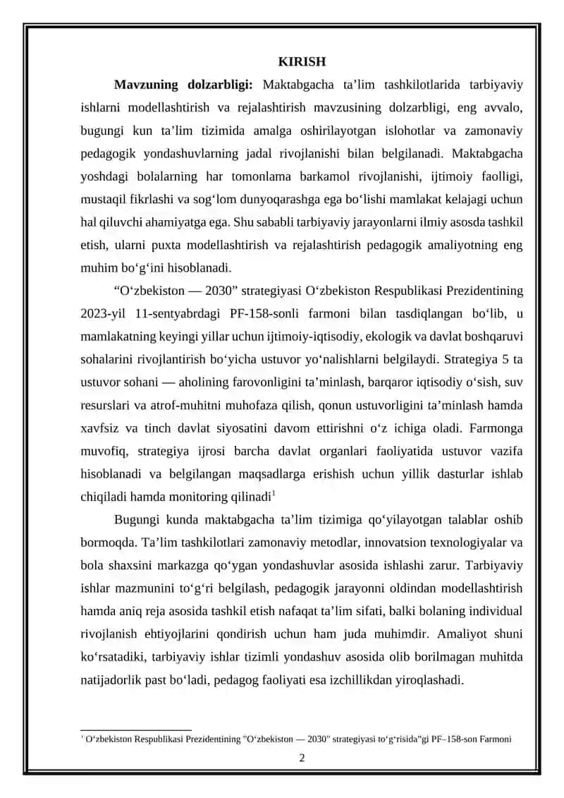 Maktabgacha ta’lim tashkilotlarida tarbiyaviy ishlarni modellashtirish va rejalashtirish 2