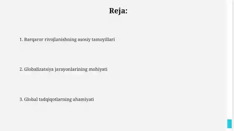 Barqaror rivojlanishning asosiy tamoyillari 2