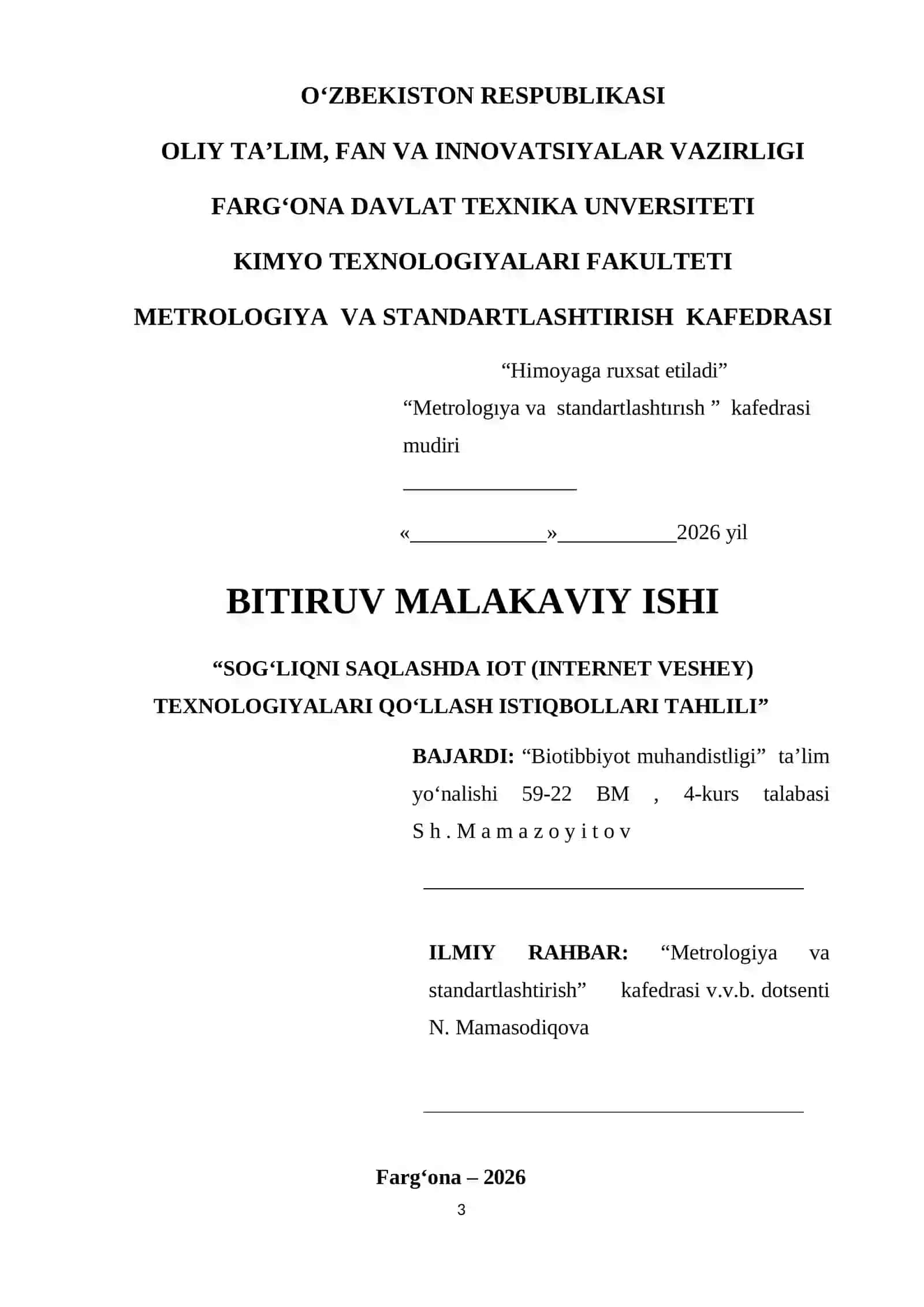 SOG‘LIQNI SAQLASHDA IOT TEXNOLOGIYALARI QO‘LLASH ISTIQBOLLARI TAHLILI 2