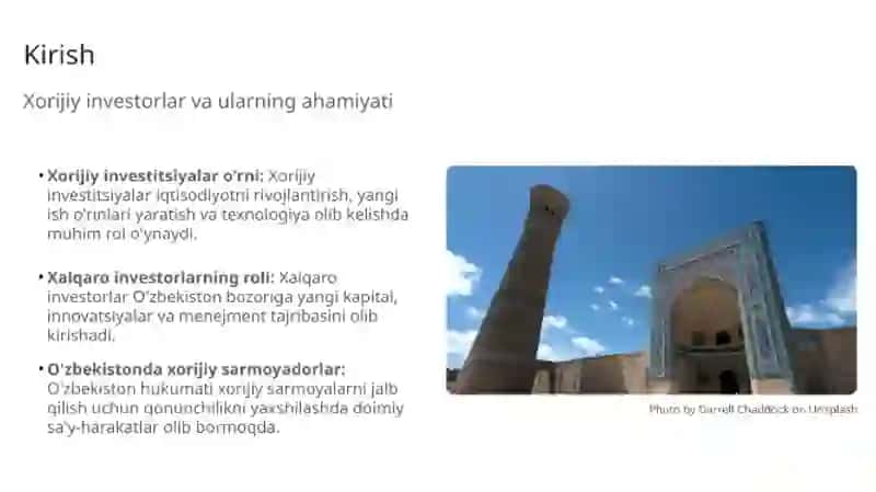 Xorijiy investorlar huquqiy holatining o’ziga xos xususiyatlari 2