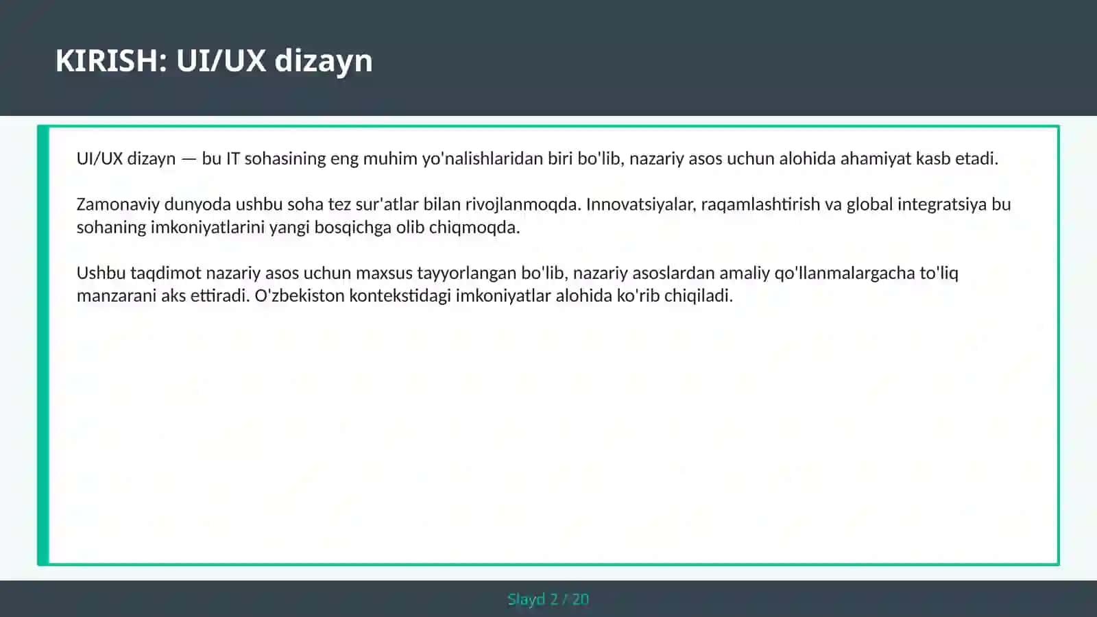 UI/UX DIZAYN 2