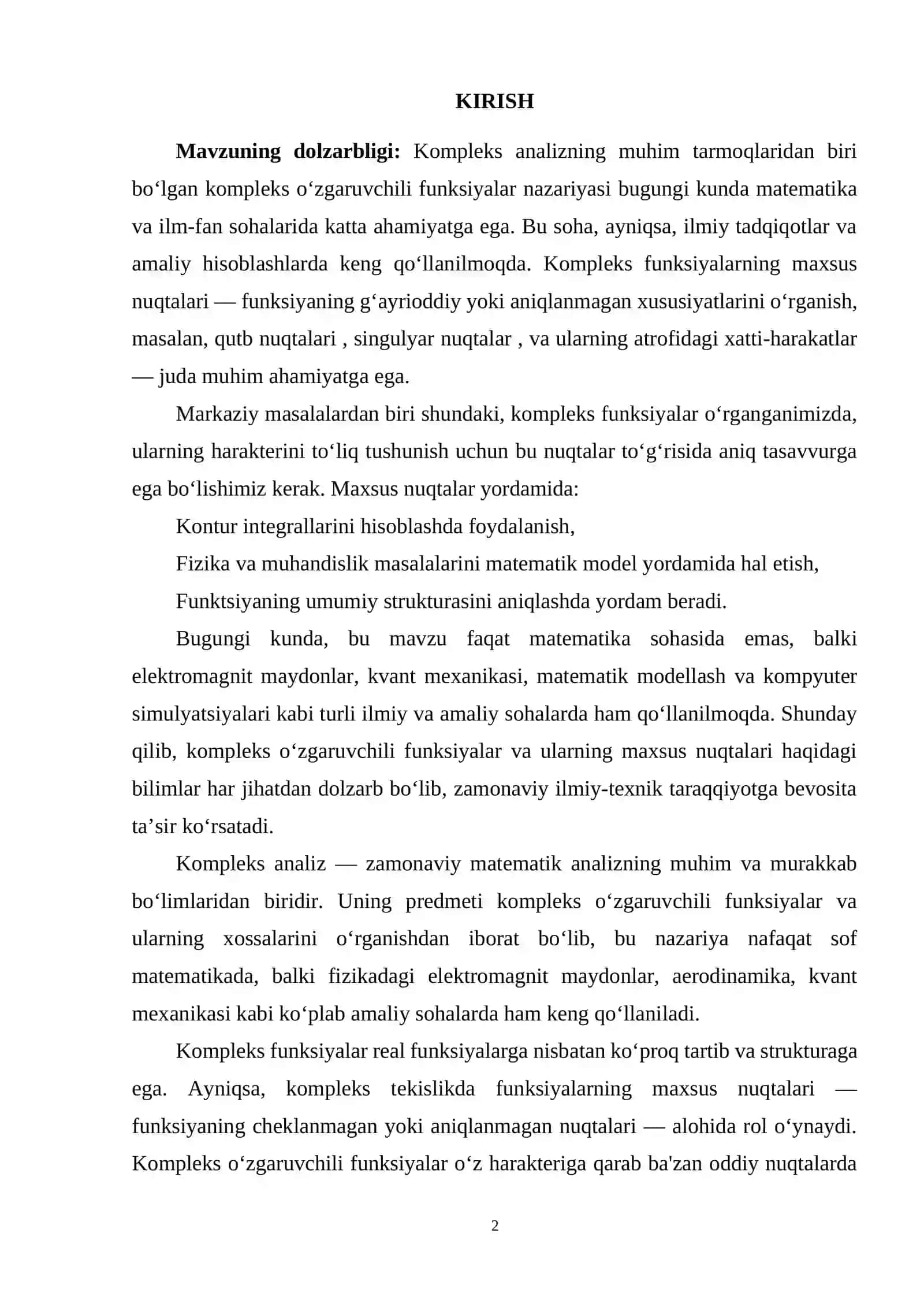 Kompleks funksiyalarni differensiallash nazariyasi 2