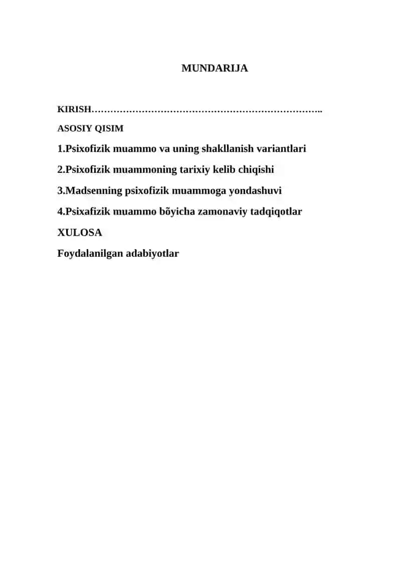 Psixofizik muammo: uni shakllantirish variantlari va uni hal qilish usullari (Madsen) 2