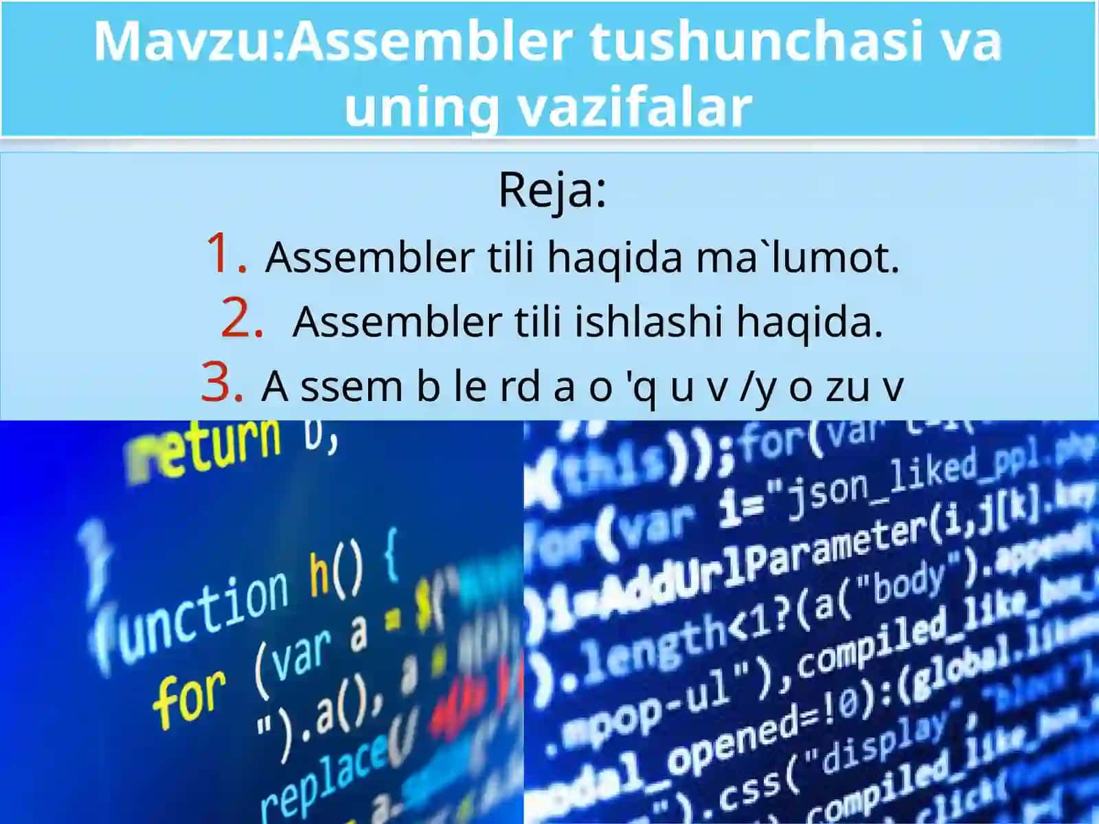 KOMPYUTERNING TEXNIK VA DASTURIY TA'MINOTI 2