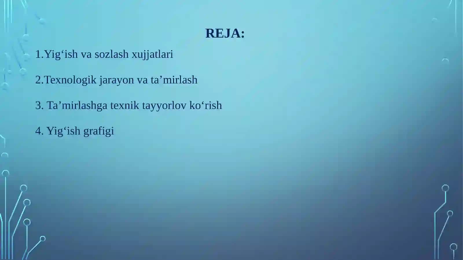 Yig’ish xujjatlarini tuzish. Yig’ish maydonlariga qo’yiladigan talablar. Yig’ish ishlarini alohida xususiyatlari 2
