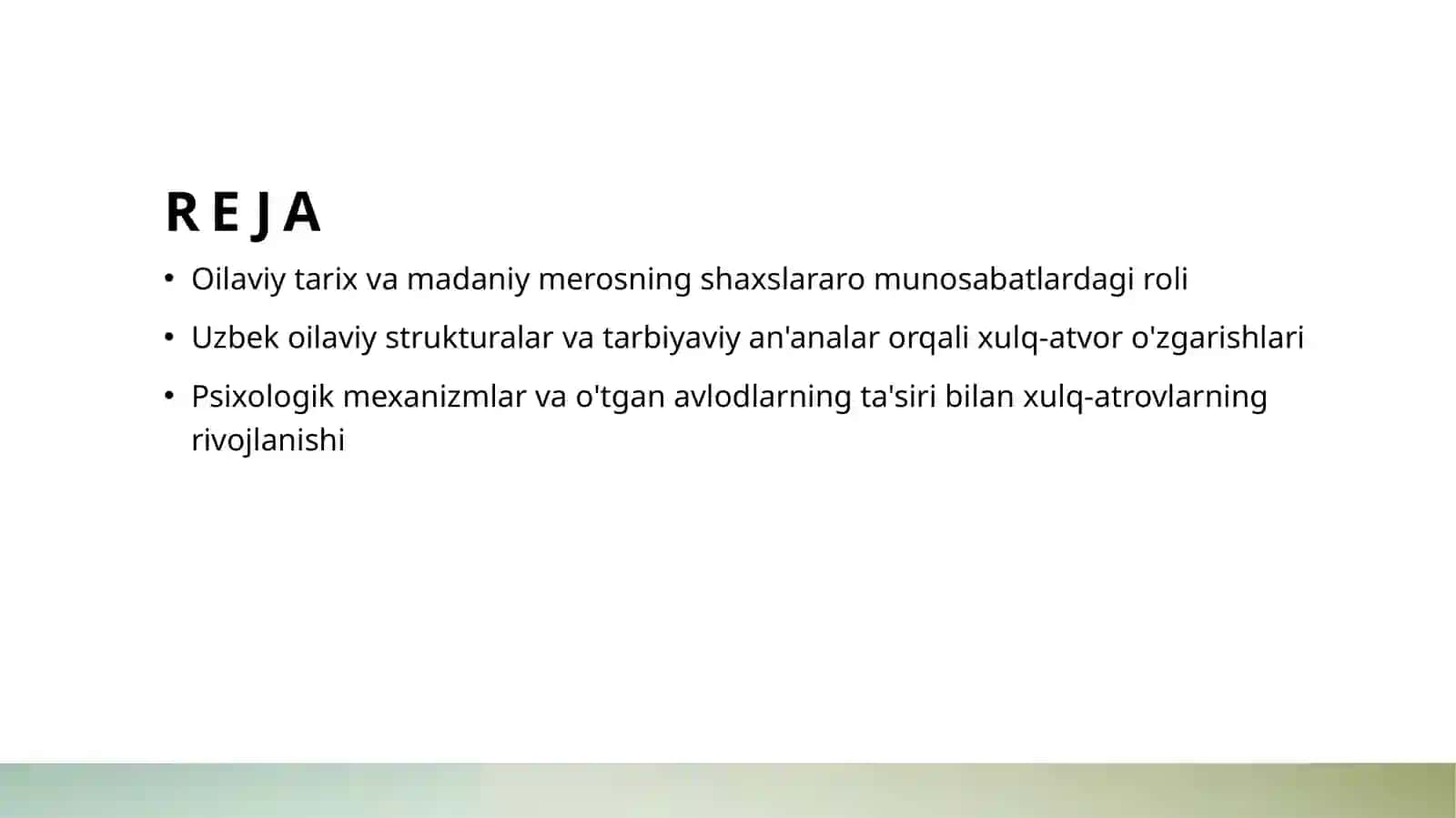 Oilaviy tarix uzaro munosabatlarda xulq atvorlarning utish mexanizmi sifatida 2