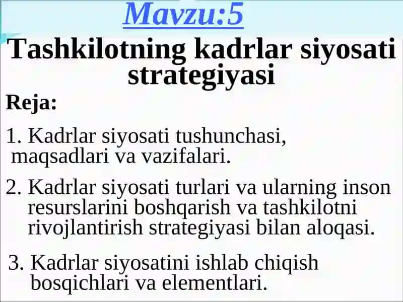 MENEJMENTASOSLARI INSON RESURSLARINI BOSHQARISH 2