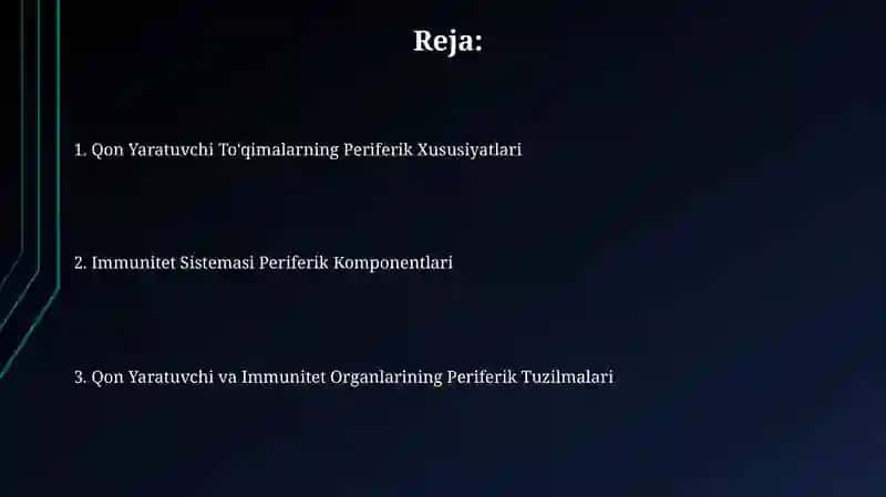 Pereferik qon yaratuvchi va immune a'zolari 2