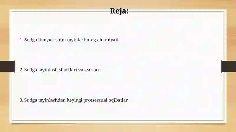 Jinoyat ishini sudda ko‘rishga tayinlash 2