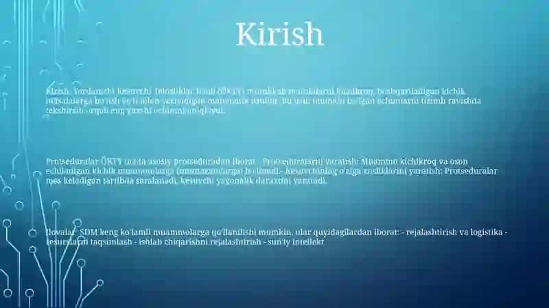Yordamchi Kesuvchi Tekisliklar Usuli 2