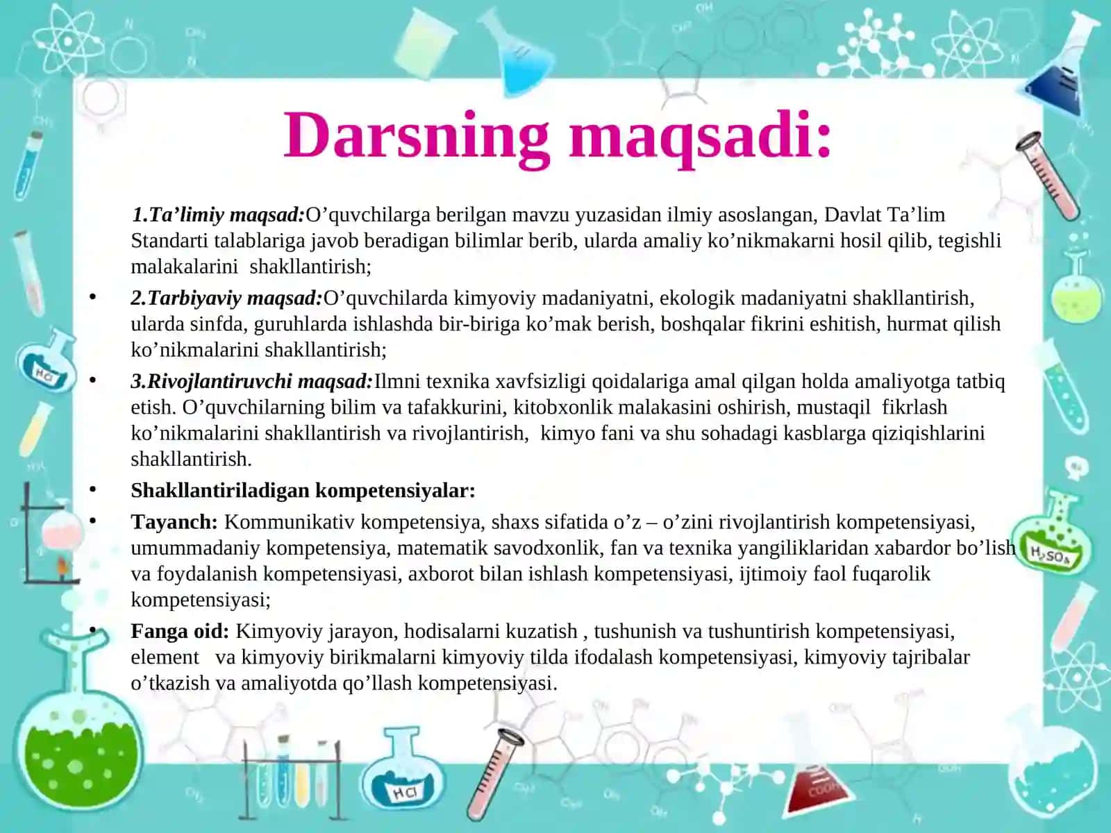 Asoslarning olinishi va xossalari 2