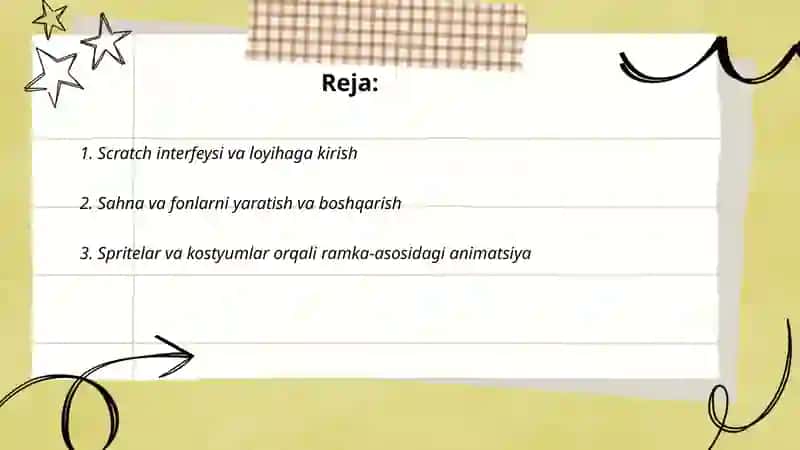 Scratch dasturida animatsiya yaratish 2