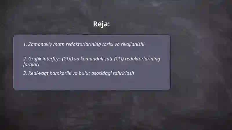 Zamonaviy matn redaktorlari 2