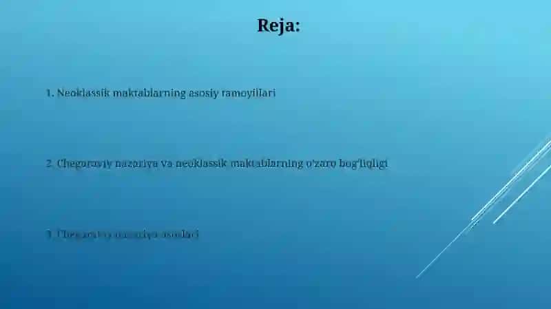Marjinalizm ta'limoti va neoklassik iqtisodiy maktablar 2
