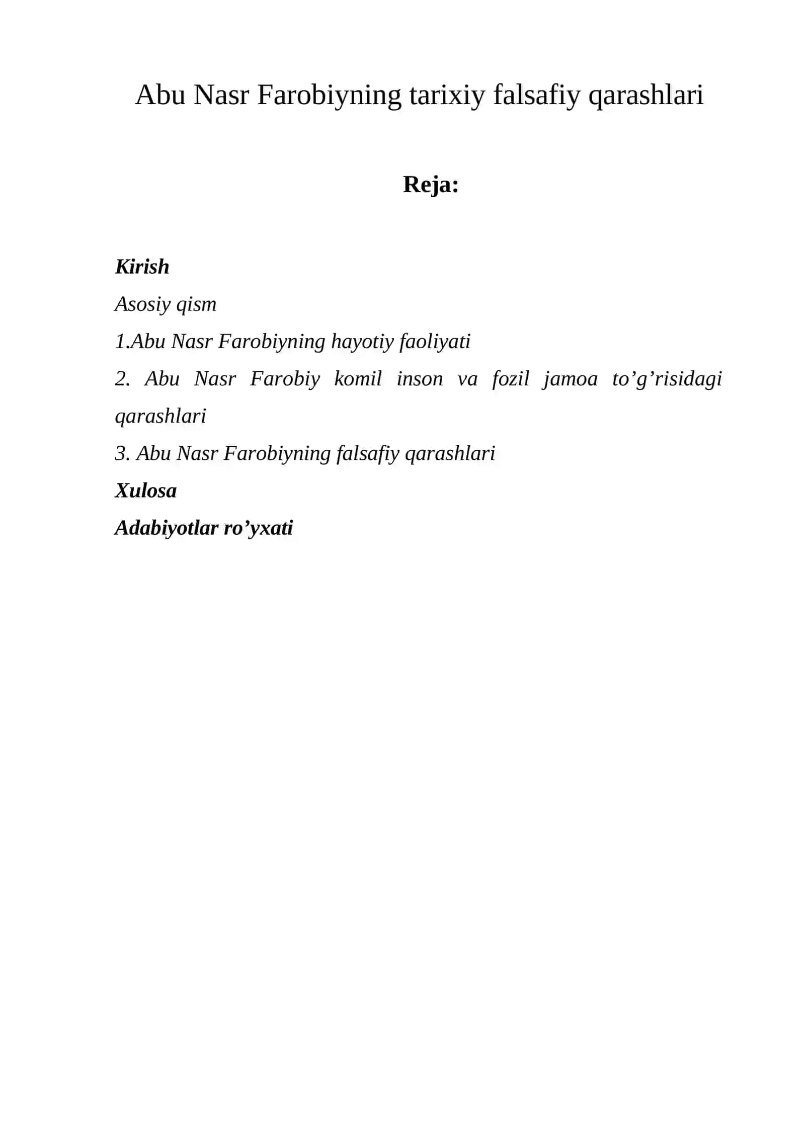 Abu Nasr Farobiyning tarixiy falsafiy qarashlari 2