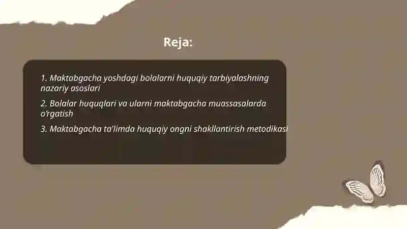 Maktabgacha yoshdagi bolalarni huquqiy tarbiyalash 2