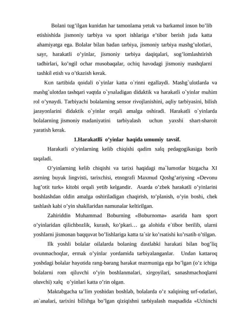 Harakatli o'yinlar haqida tanlov va tavsif 2