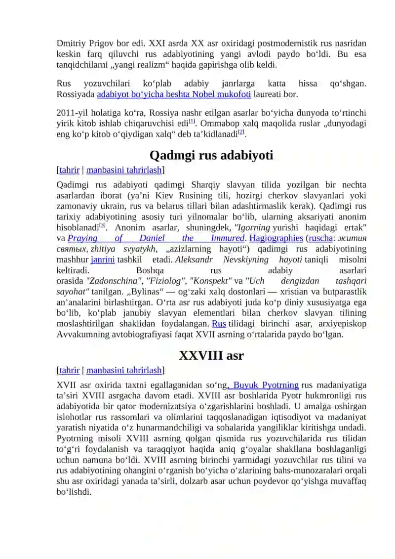 Rus adabiyoti tarixi 2