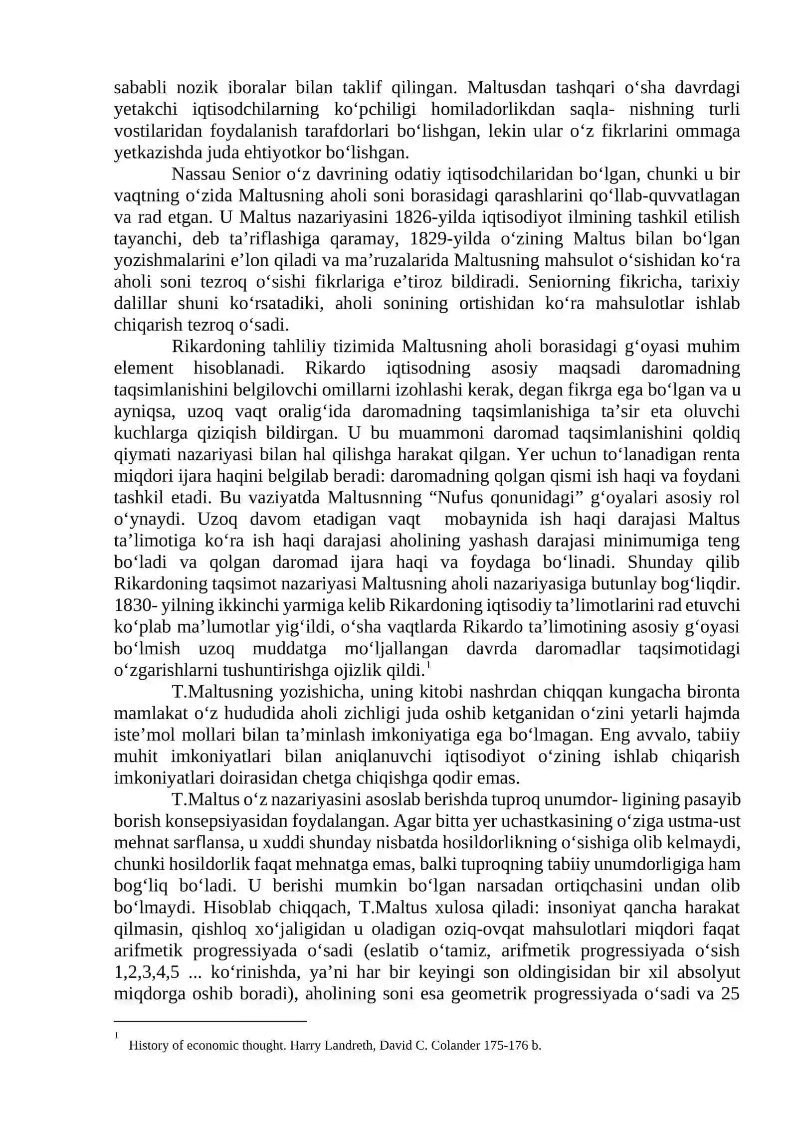 T.Maltusning iqtisodiy qarashlari (1766-1834) 2