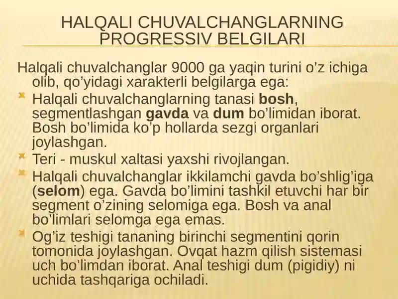 taqdimot. Xalqali chuvalchanglar tipi. 2