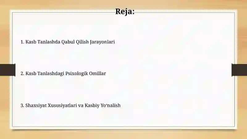 Kasb tanlashga doir psixalogik tadqiqotlar 2
