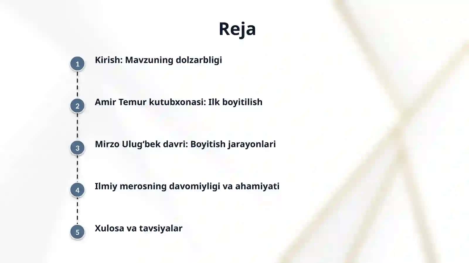 Mirzo Ulugʻbek hukmronligi davrida Amir Temur kutubxonasining boyitilishi 2