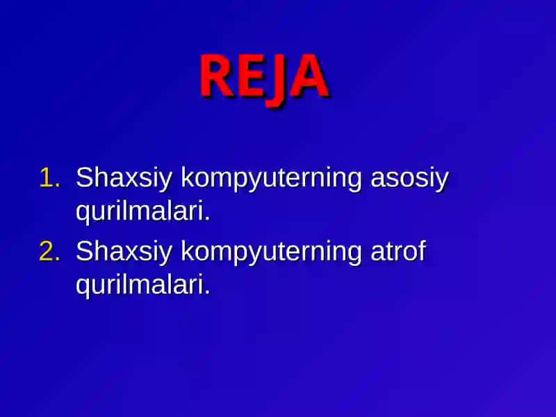Shaxsiy kompyuter tuzilishi 2