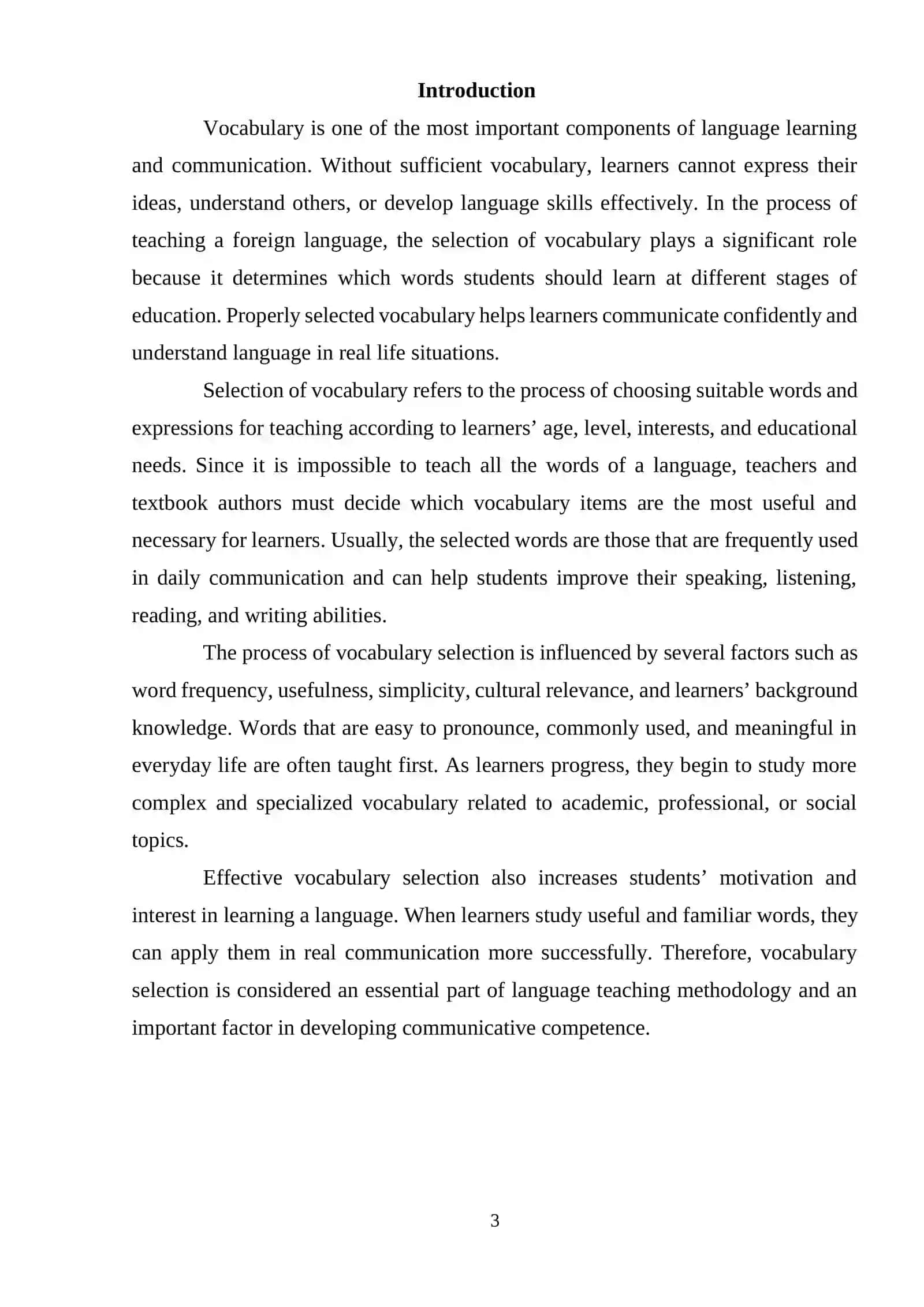 Vocabulary Selection 2