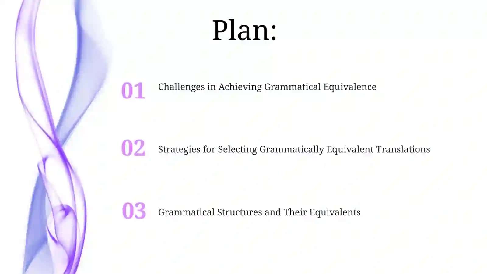 Choosing grammatical equivalency in translation 2