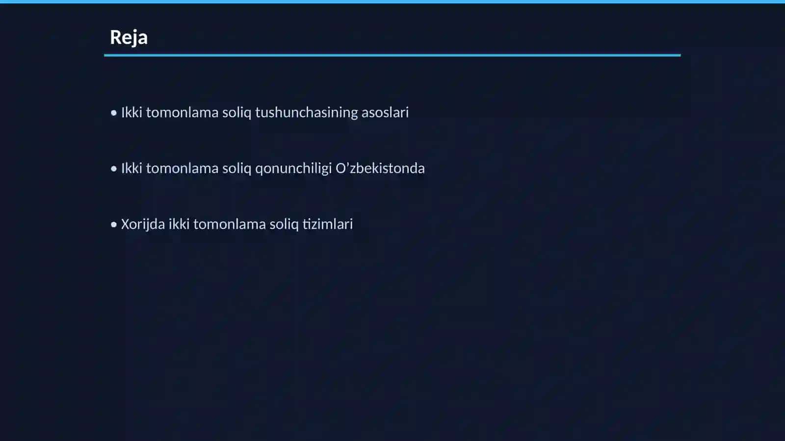 Ikki tomonlama soliq tushunchasi Oʼzbekiston va xorij tajribasida 2