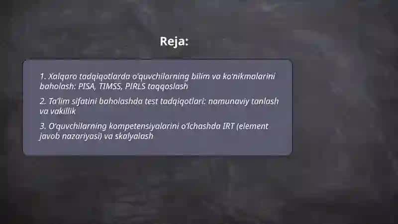 Xalqaro tadqiqotlar 2