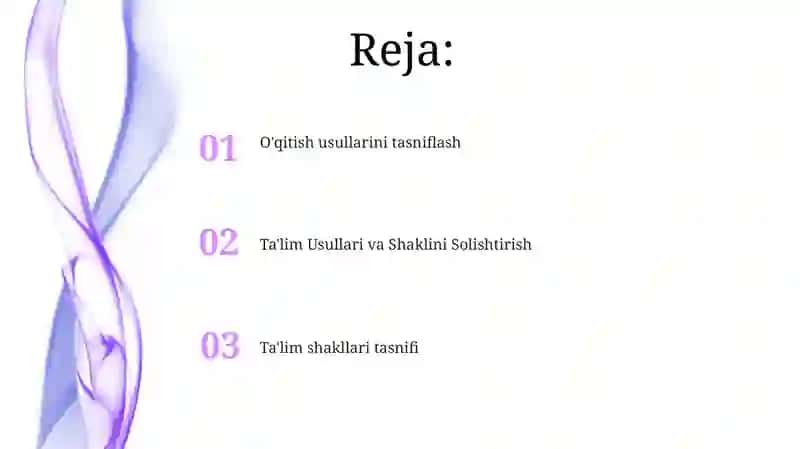Ta'lim metodlari tasnifi 2