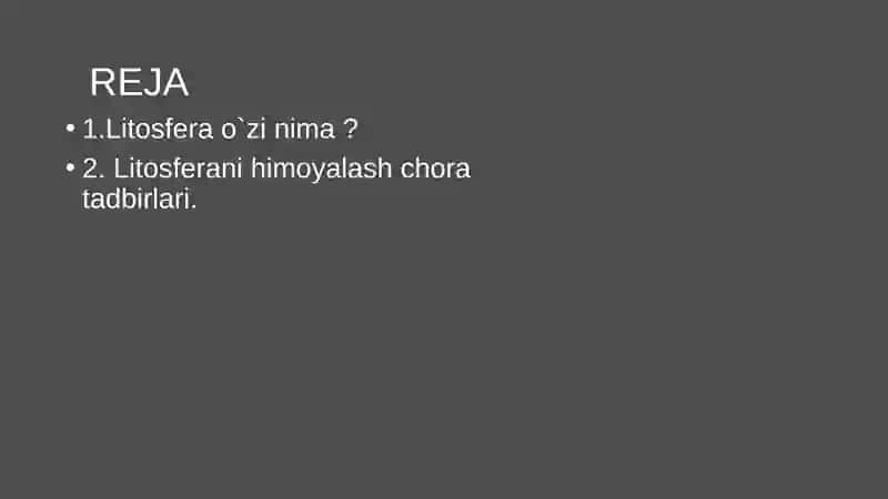 Litosferani muhofaza qilish 2