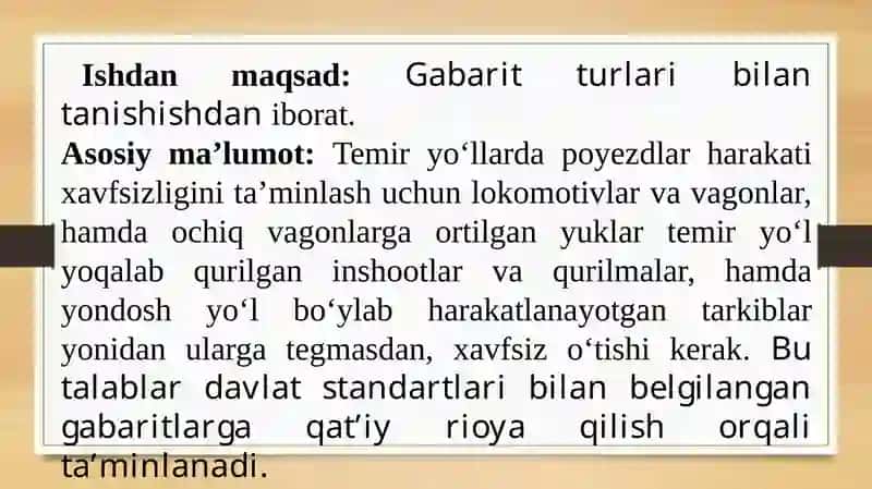Gabarit turlari bilan tanishish 2