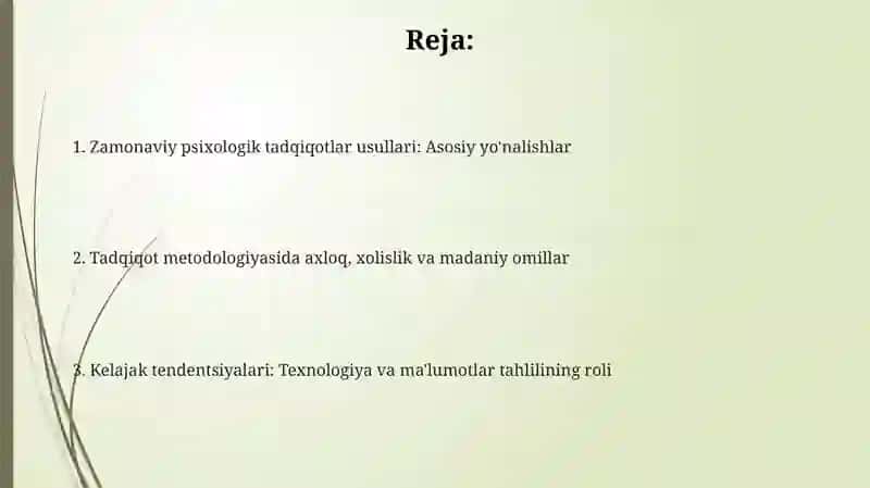 Zamonaviy psixologik tadqiqotlar usullari 2