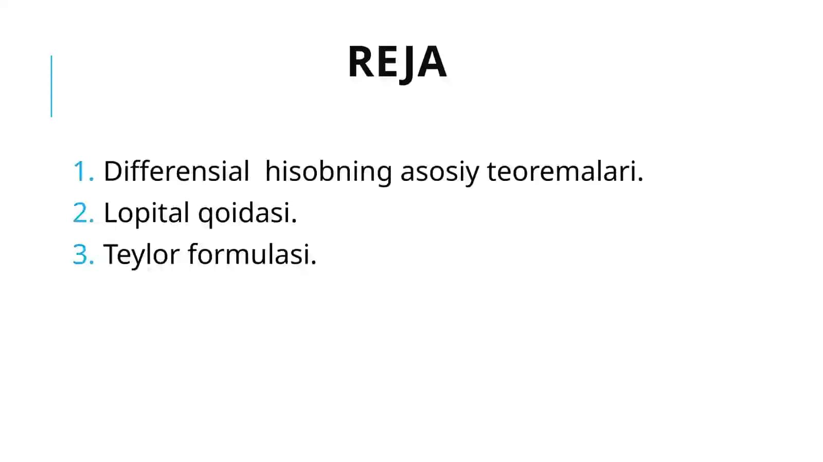 DIFFERENSIALHISOBNING ASOSIY TEOREMALARI 2