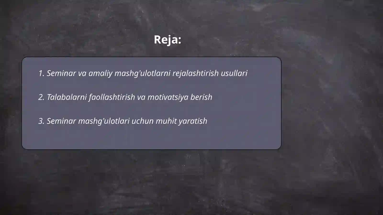 Seminar va amaliy mashg'ulotlarni tashkil etish metodikasi 2