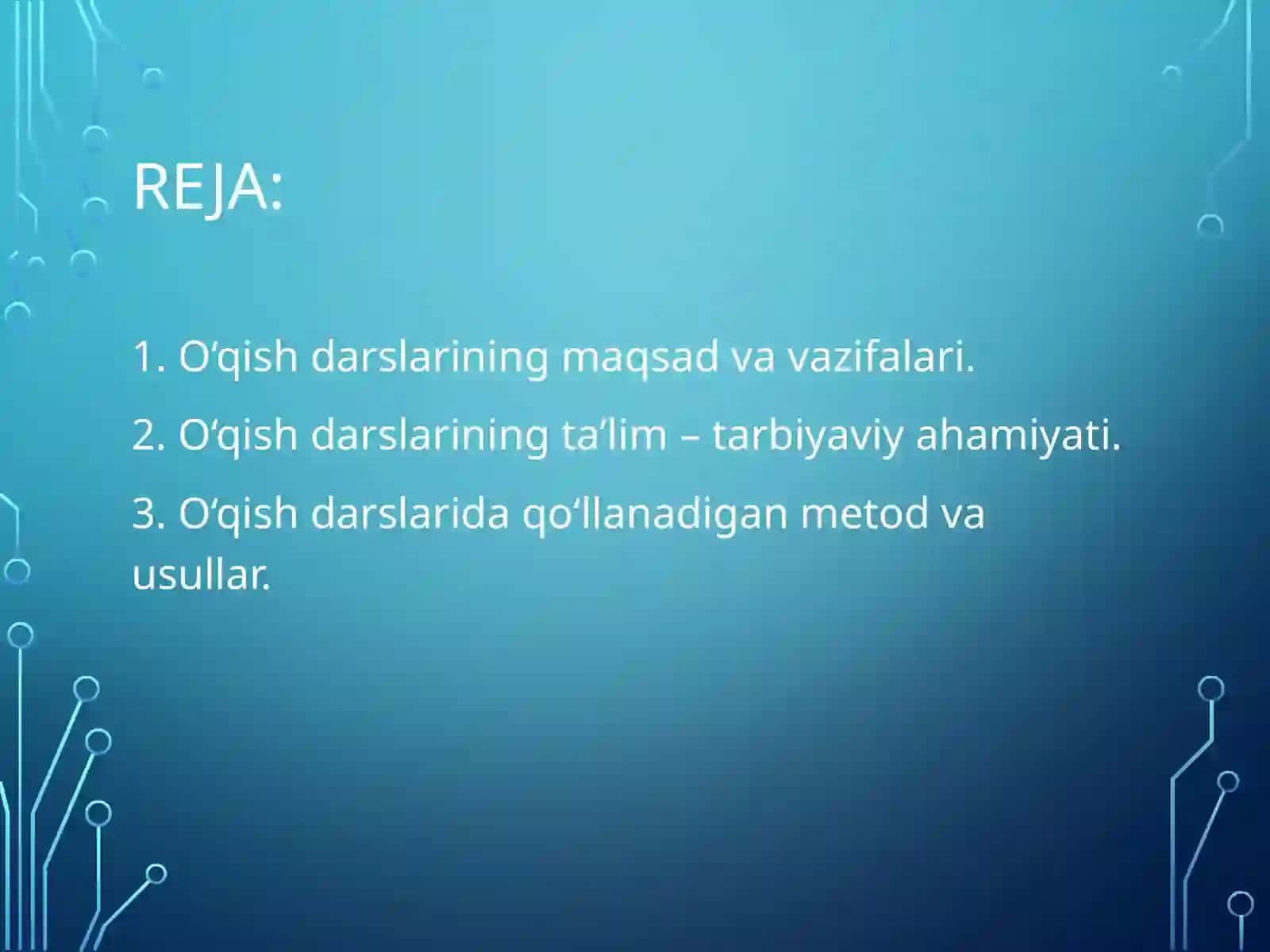 O'qish darslarining maqsad va vazifalari 2
