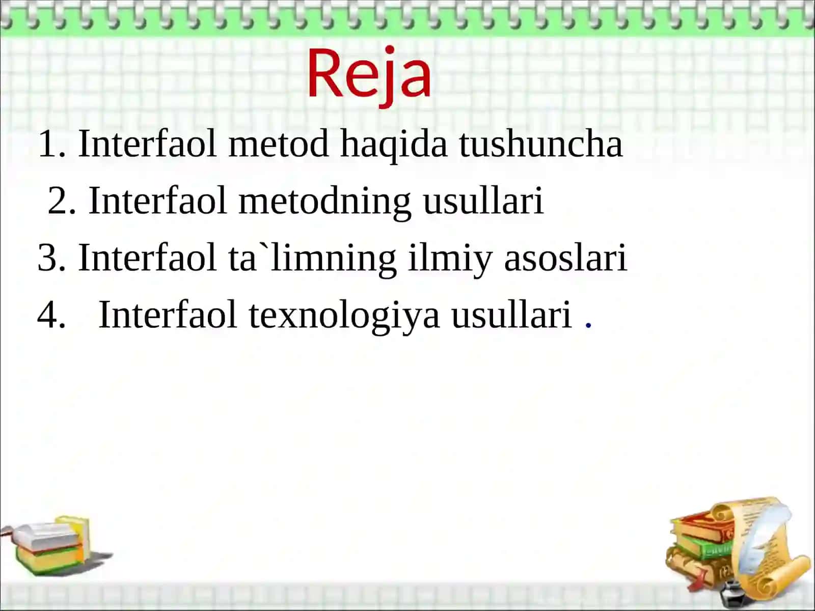 Darsni interfaol metodlar orqali tashkil etish metodikasi 2