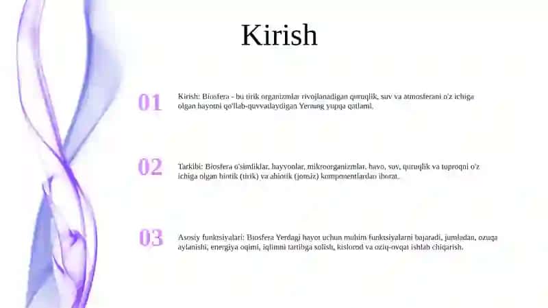 Biosfera. Biosferaning Asosiy Funksiyalari Tarkibi 2