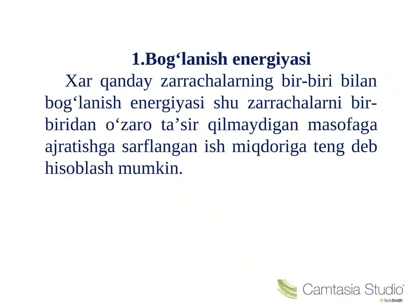 Atomlararo bog‘lanish energiyasi 2