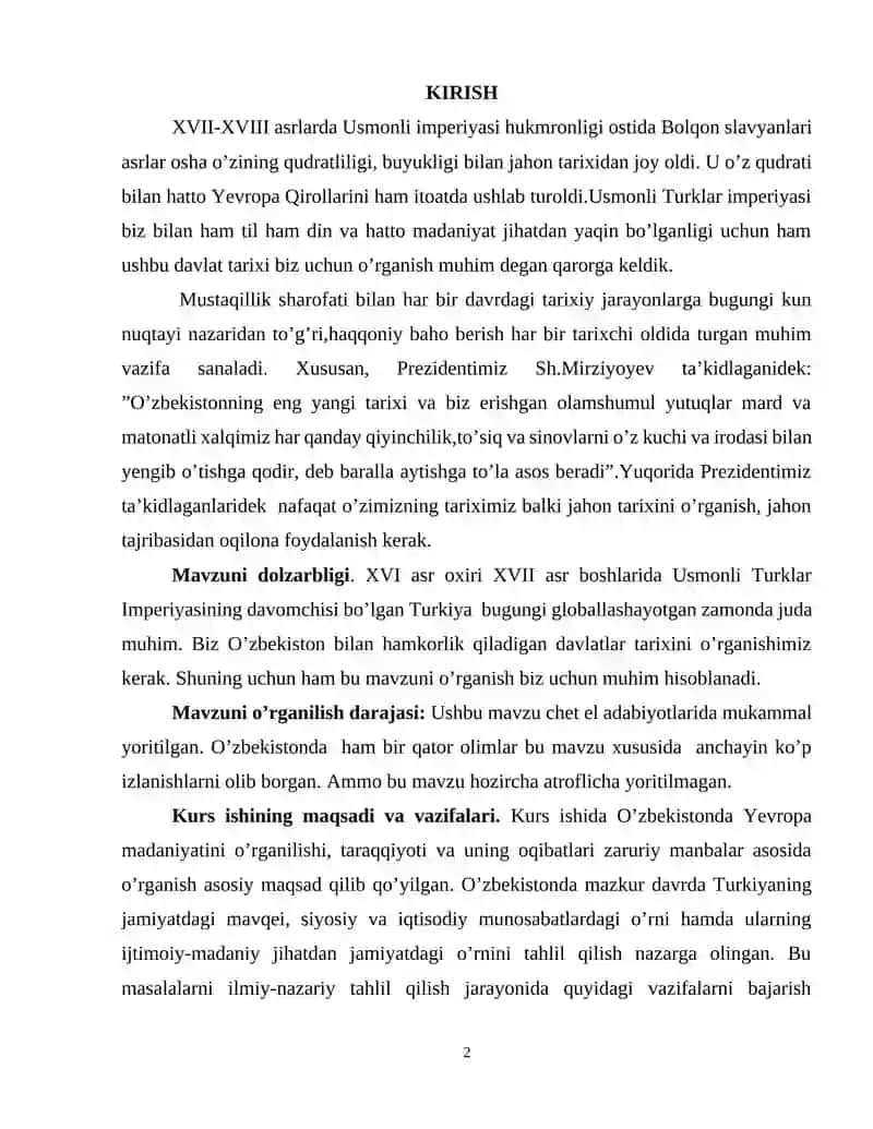 USMONIYLAR IMPERIYASI TARKIBIDAGI JANUBIY SHARQIY SLAVYANLARNING MILLIY OZODLIK HARAKATI. 2