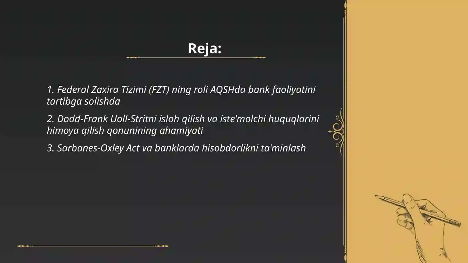 Federal Zaxira Tizimi (FZT) ning roli AQSHda bank faoliyatini tartibga solish 2