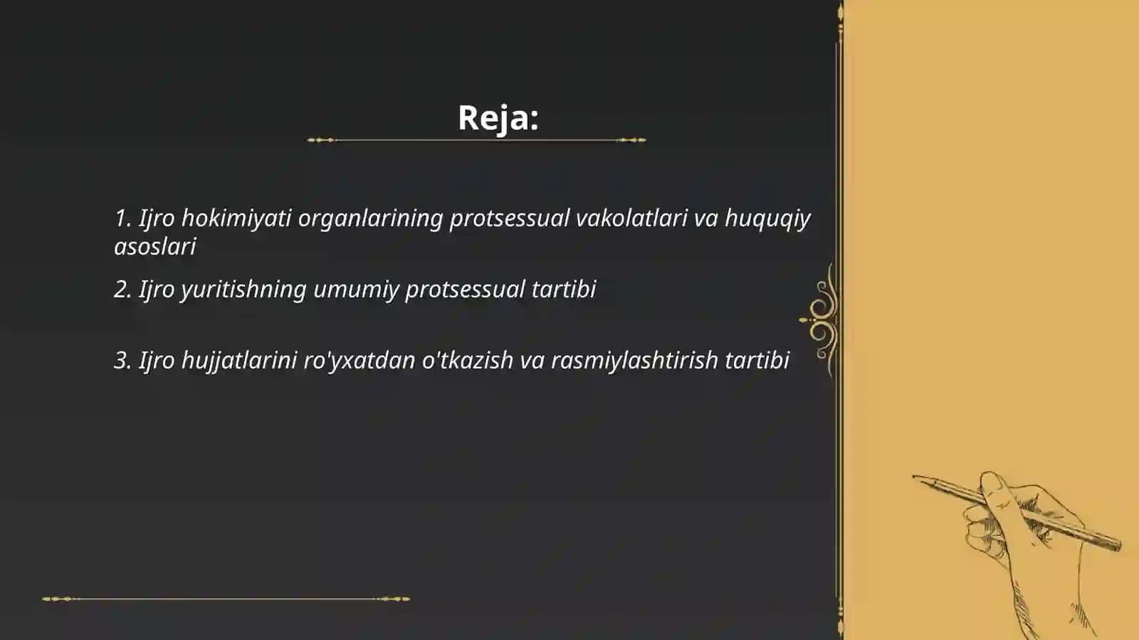 Ijro hokimyati organlari protsessual tartib 2