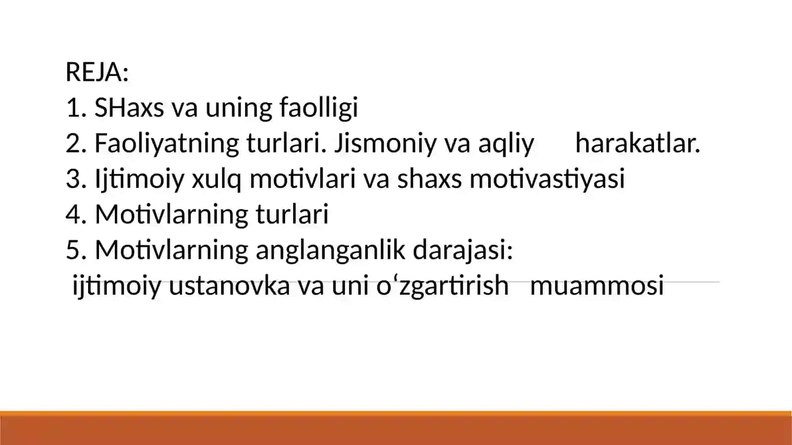 FAOLIYAT VA UNING TURLARI 2